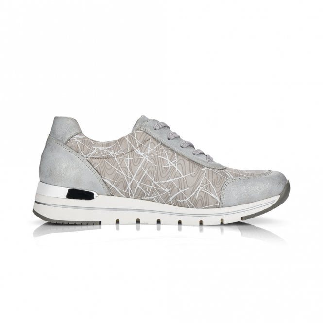 Remonte LACE UP SILVER TRAINER - Trainers - Barsleys Department Store