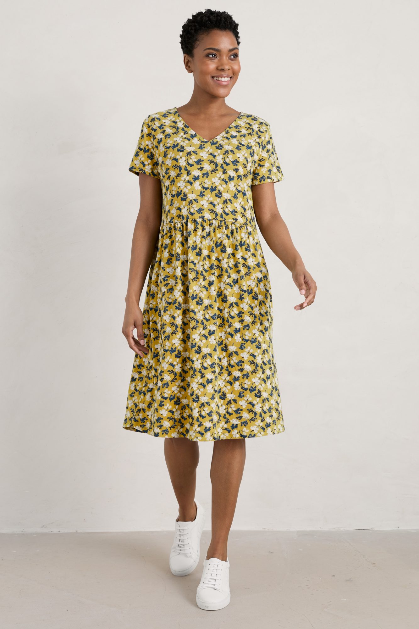 Seasalt Brush Drawing Dress Sea Petal Dark Hay Dresses Barsleys