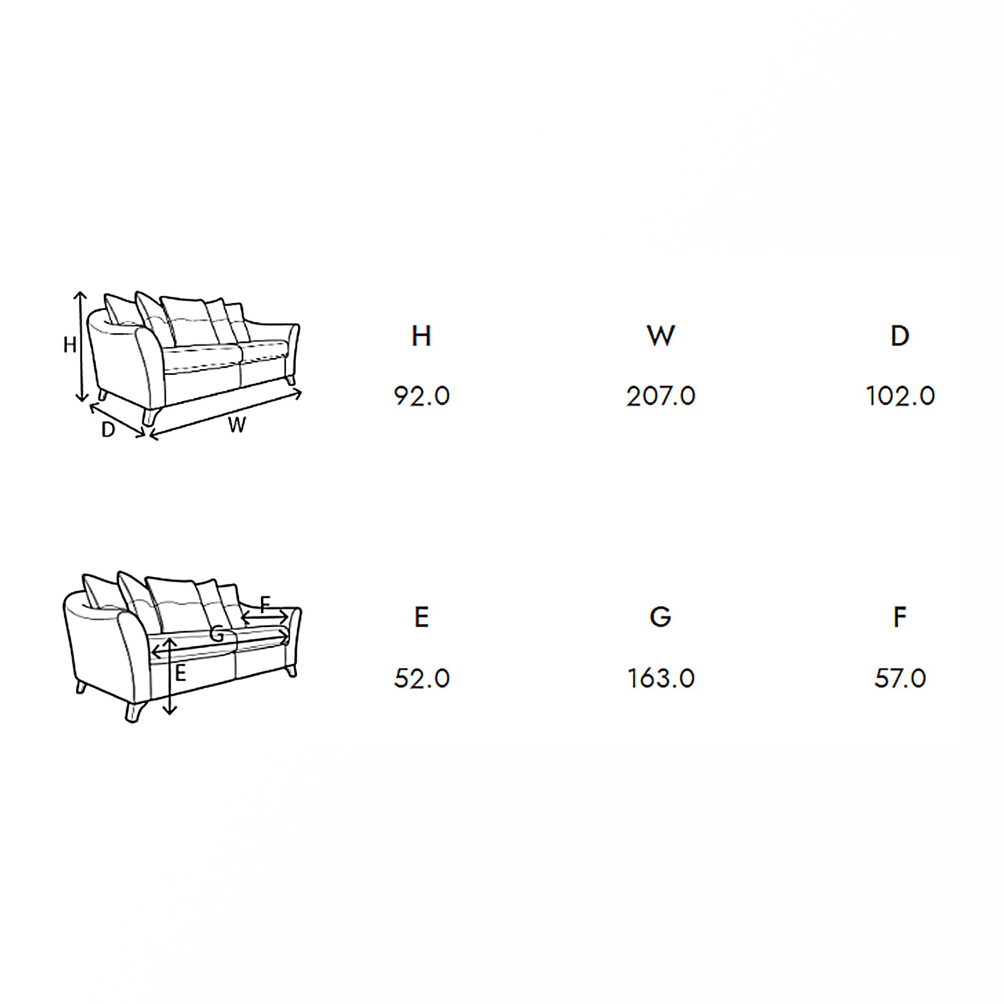 Hatton 3 Seater PillowBack Sofa Barsleys Department Store