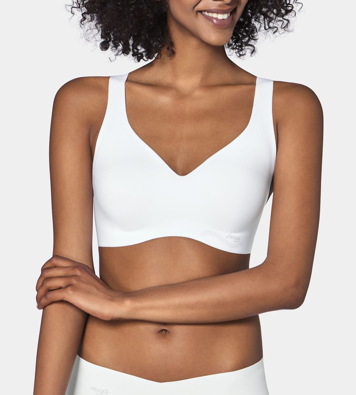 SLOGGI BASIC+ N, COTTON, NON-WIRED, NON- PADDED,SMOOTH, SOFT CUP BRA, IN  WHITE