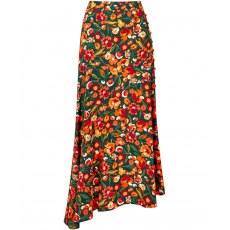 Autumnal Floral Skirt Green