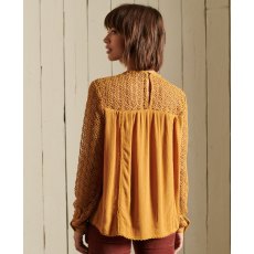 L/S WOVEN LACE TOP