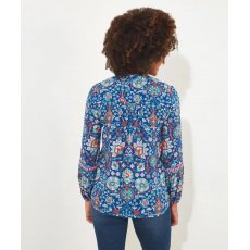 WA346 Moroccan Blue Embroidered Top