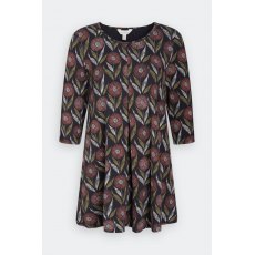 Arusha Tunic Textured Flower Head Black Arusha Tunic Textured Flower Head Black