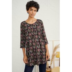 Arusha Tunic Textured Flower Head Black Arusha Tunic Textured Flower Head Black
