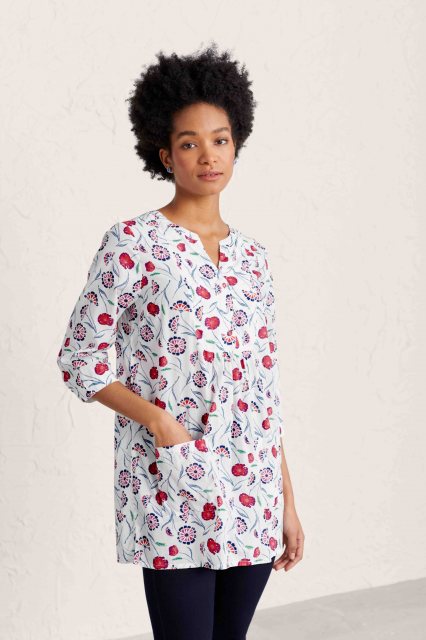 Seasalt Aventurier Tunic Hedgerow Flowers Cassis