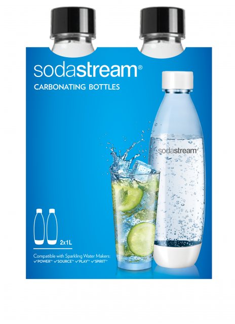 Soda Stream 1L Fuse Bottle Twin Pack (2xBlack)