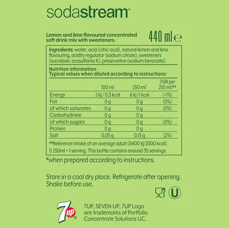 Soda-stream sirop 7up 440ml - Tecniba