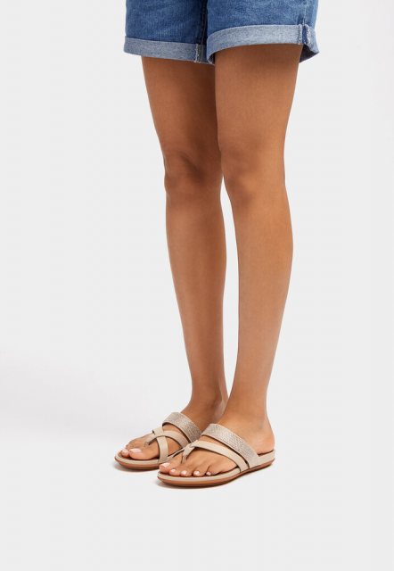 Fitflop Gracie Shimmerlux Strappy Toe Post サンダル Women's Gracie Shimmerlux Faux-Leather Toe-Posts | Fitflop EU