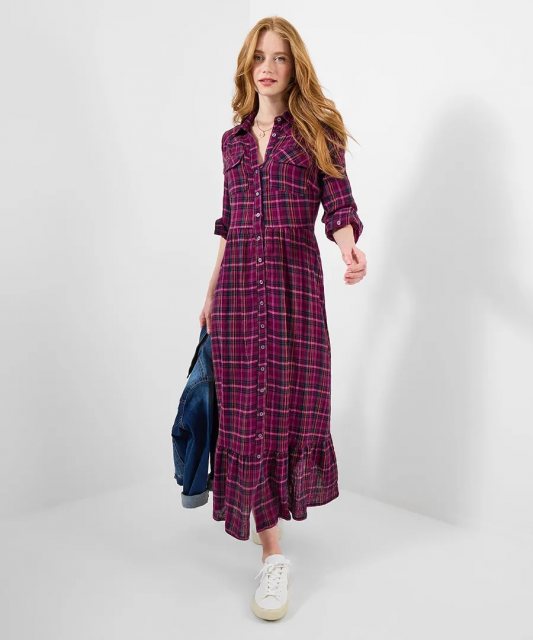 Joe Browns Ultimate Check Maxi Shirt Dress
