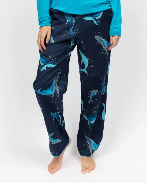 Cyberjammies MARINA WHALE PRINT PYJAMA BOTTOMS