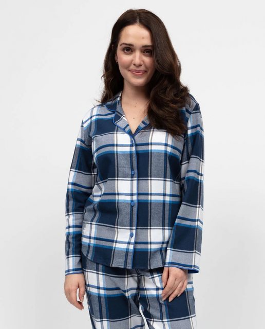 Cyberjammies FROSTY BRUSHED CHECK PYJAMA TOP