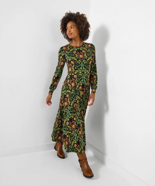 Joe Browns Elegant Trailing Leaves Jersey Dress