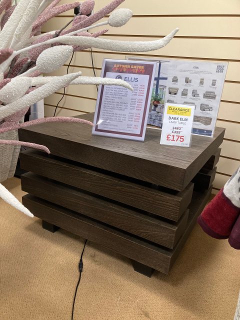 CLEARANCE - Dark Elm Lamp Table