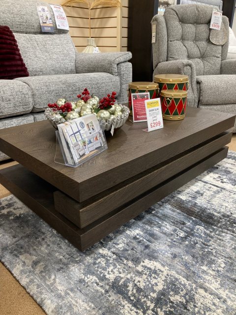 CLEARANCE - Dark Elm Rectangular Coffee Table
