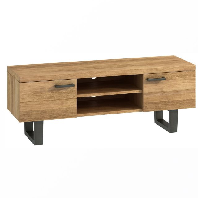 The simple clean lines of the Industrial Living Range TV Unit would work well in any open-plan room.