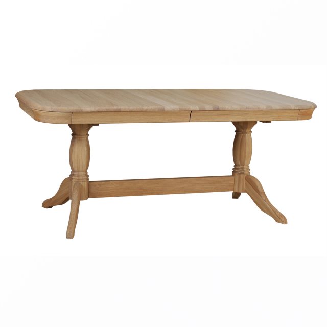 The Lamont double pedestal dining table extends and is beautifully crafted combining solid oak and o