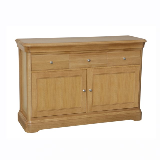 The Lamont small sideboard is beautifully crafted combining solid oak and oak veneer is available in