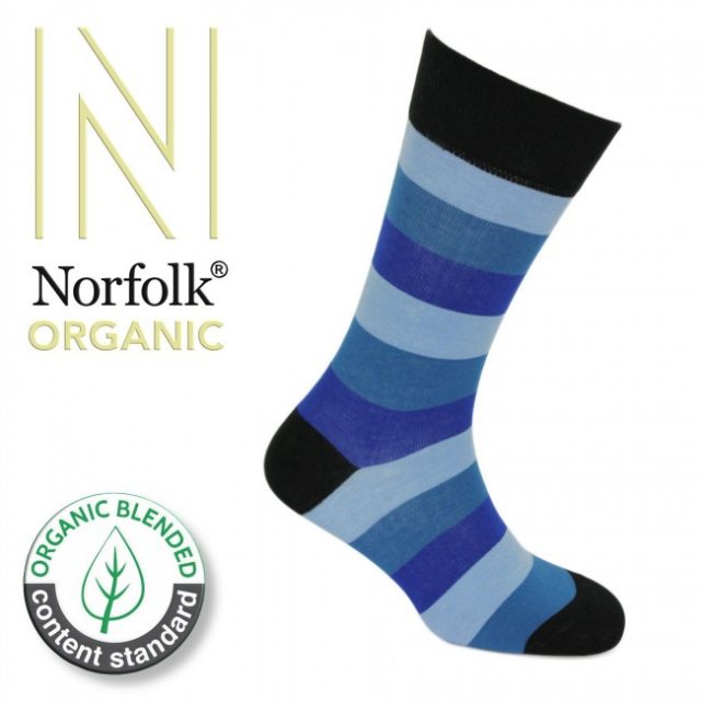 Norfolk Socks Socks Organic Block Stripe