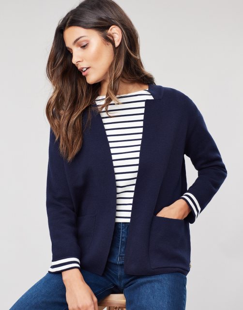 Joules 209588 Ursula Milano Cardigan With Stripe Inside Back