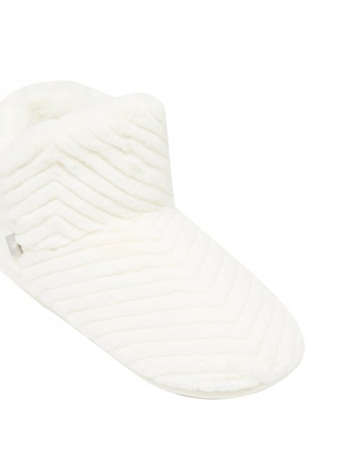 Joules 209802 Cabin Luxe Faux Fur Lined Slipper With Rubber Sole