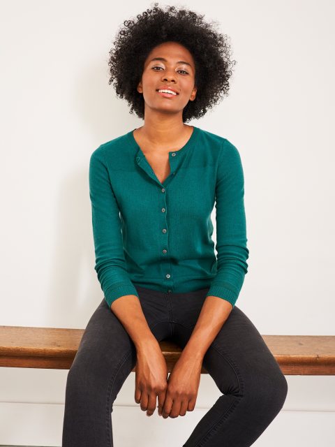 White Stuff City Plain Crew Neck Cardigan