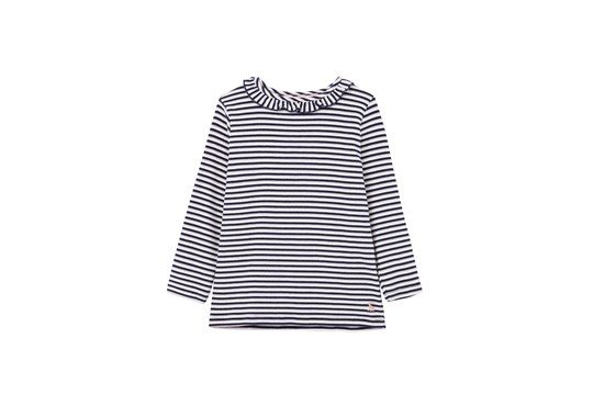 Joules G 210312 Muriel Rib Tee With Frill Neck