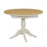 The Cromwell round extending pedestal dining table is beautifully crafted combining natural oak.