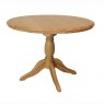 The Lamont round fixed top pedestal dining table is beautifully crafted from solid oak and oak venee