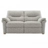Recliner 2 seater sofa in fabric with show wood feet from the Seattle range of sofas by G Plan.